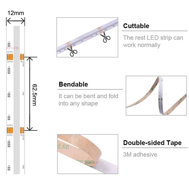 High Density Diffused Outdoor Addressable 896chips/M White IP20/IP67 RGBW LED Strip