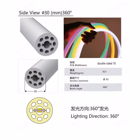 LED-Neonlicht, LED-Lichtleiste, 360-Grad-Neon-Flex-Röhrenleuchte, Deckenleuchte
