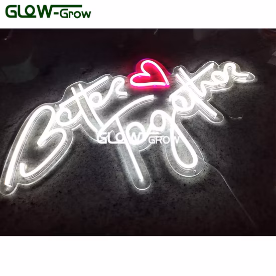 Weißes und blaues LED-Neonlicht in Herzform für Hochzeitsfeier, Raumdekoration